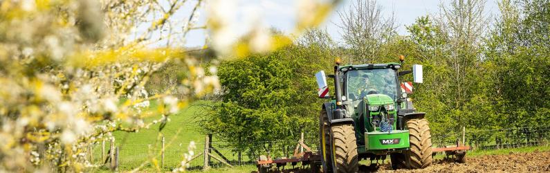 Tractor in field